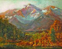 William A. Knapp, "Untitled (Colorado Mountains)", oil, c. 1900