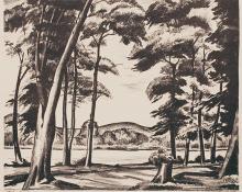 Alfred James Wands, "The Lake 66/100", lithograph, c. 1940