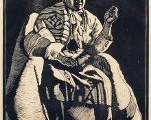 Howard Norton Cook, "Taos Indian (Fat John), Edition of 50 (40 printed)", woodcut, 1927