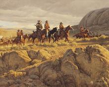 Frank McCarthy, "Comin' in for the Roundup", oil, 1972