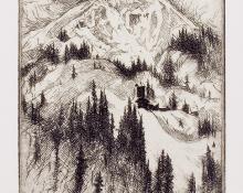 Gene (Alice Geneva) Kloss, "Mine on Red Mountain (Colorado); Edition of 50", etching, 1967