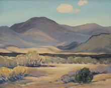 Mildred Pneuman, "Cimarron Valley", oil, mid 20th century