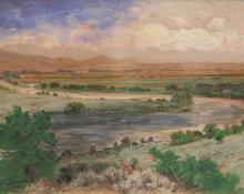 Charles Partridge Adams, "Untitled (Colorado Stream)", oil, c. 1920