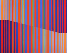 Edward Goldman, "Racing Stripes II", acrylic, May 1976
