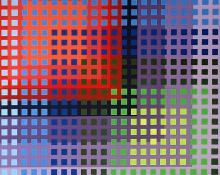 Edward Goldman, "City Lights", acrylic, May 1974