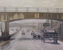 Edward Goldman, "Underpass (Near Downing Street, Denver)", acrylic, c. 1975