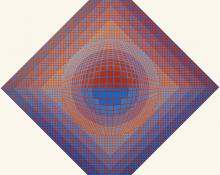 Edward Goldman, "Homage to Vasarely", acrylic, December 1974