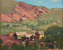 Ferdinand Kaufmann, "Red Rocks, Morrison Colorado", oil, c. 1935