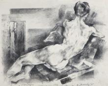 Eric James Bransby, "Odalisque", lithograph, 1967