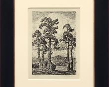 Birger Sandzen, "The Edge of the Forest; edition of 50", lithograph, 1919 for sale purchase consign auction denver Colorado art gallery museum