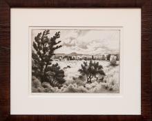 Gene Kloss etching "Indian Summer" nting fine art for sale purchase buy sell auction consign denver colorado art gallery museum