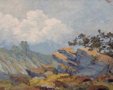 Maude Leach, "Untitled (Midday Landscape)", oil, circa 1915