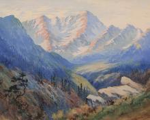 Maude Leach, "Arapahoe Peaks (Colorado)", watercolor, circa 1910