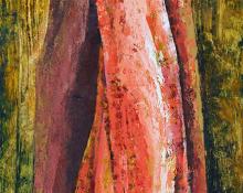 Anna Elizabeth Keener, "Three Walk Through the Woods (A Walk Through the Woods)", casein, circa 1957 painting for sale purchase consign auction art gallery denver colorado historical sandzen student