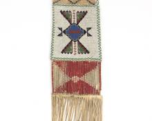 plains beaded Tobacco Bag 19th century Native American Indian antique vintage art for sale purchase auction consign denver colorado art gallery museum
