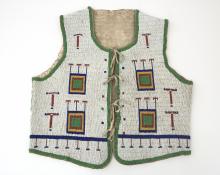 beaded Vest, Sioux, circa 1890, 19th century Native American Indian antique vintage art for sale purchase auction consign denver colorado art gallery museum