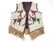 Antique beaded Plains vest sioux 19th century vintage native american indian art for sale, purchase, buy, sell auction museum denver colorado