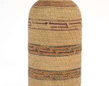 basketry Bottle, Micmac, circa 1920 19th century Native American Indian antique vintage art for sale purchase auction consign denver colorado art gallery museum