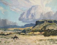 John Modesitt, "Autumn Canyon", oil, contemporarypainting for sale purchase auction consign denver colorado art gallery museum