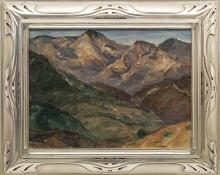 Nellie Augusta Knopf, "Untitled (View from a Window, Colorado)", oil, circa 1922 painting fine art for sale purchase buy sell auction consign denver colorado art gallery museum