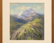 Elsie Haddon Haynes, "Untitled (Colorado Mountains)", pastel painting fine art for sale purchase buy sell auction consign denver colorado art gallery museum