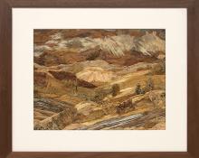 Pansy Cornelia Stockton, "Untitled (Southwestern Landscape)", mixed media, circa 1930-1950, for sale purchase consign auction denver Colorado art gallery museum