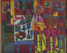 Edward Marecak, "The Oracles Decree All Men Are Equal", oil, 1968 painting fine art for sale purchase buy sell auction consign denver colorado art gallery museum  