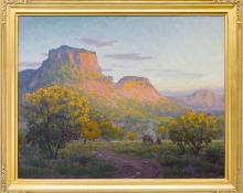 Harold Skene "Glowing Mesa (Colorado)" oil painting 1959 fine art for sale purchase buy sell auction consign denver colorado art gallery museum 