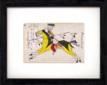 James Black, "Whirlwind" ledger drawing native american indian cheyenne painting fine art for sale purchase buy sell auction consign denver colorado art gallery museum       