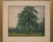 Elisabeth Spalding, "Storm in Deer Valley", watercolor, 1921 painting fine art for sale purchase buy sell auction consign denver colorado art gallery museum