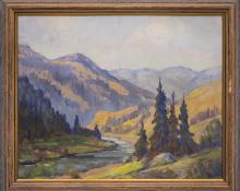 Frank Lorence Eaton, "Untitled (Mountain River)", oil for sale purchase consign auction denver Colorado art gallery museum