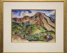 Tabor Utley, "Untitled (Mountain Mine, Colorado)", watercolor painting for sale purchase consign auction denver Colorado art gallery museum