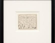 Charles Bunnell art for sale, Kansas City, modernist ink drawing, vintage, circa 1935, broadmoor academy, wpa era