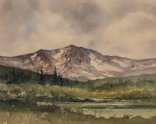 Herbert Thomson, "Moraine Park, Rocky Mountain National Park" Colorado watercolor painting fine art for sale purchase buy sell auction consign denver colorado art gallery museum