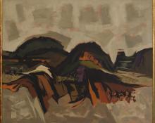 Kenneth Evett, "Western Landscape", oil, circa 1955 painting fine art for sale purchase buy sell auction consign denver colorado art gallery museum warnock