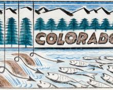 Arnold Ronnebeck painting for sale, "Colorado Fishing #1" illustration, circa 1933