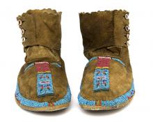 Blackfeet moccasins hi top beaded Plains 19th century Native American Indian antique vintage art for sale purchase auction consign denver colorado art gallery museum