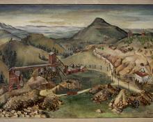 Eldora Pauline Lorenzini, "Untitled (Colorado Mine)", oil, circa 1935 painting fine art for sale purchase buy sell auction consign denver colorado art gallery museum  