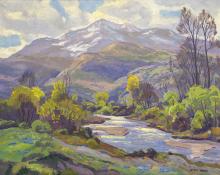 Alfred Wands, "Behold the Mountains" landscape circa 1965 oil painting fine art for sale purchase buy sell auction consign denver colorado art gallery museum 
