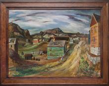Fred Shane victor colorado mining town regionalist painting fine art for sale purchase buy sell auction consign denver colorado art gallery museum      
