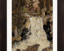 Pansy Stockton, Sun painting assemblage "Wolf Creek Falls, Colorado", landscape, circa 1930, cornelia