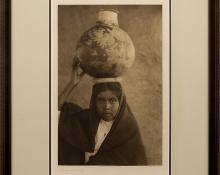 Edward Sheriff Curtis, "Qahatika Water Girl, Portfolio #2, Plate #54", photogravure, 1907