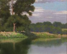 Henry Read, "River in the Foothills (Colorado)", oil, early 20th century, painting, landscape