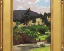 Henry Read, Natures Mirror, Colorado, oil, early 20th century, 1900s, landscape, traditional, Painting, Vintage, Fine art, for sale, purchase, gallery, museum, Denver, Colorado, consign