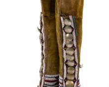 High Top Moccasins, moccasins, hi top, Southern Plains, plains, plains indian, Beaded, bead, beadwork, Native American, American Indian, 19th century, Fine art, art, for sale, buy, purchase, Denver, Colorado, gallery, historic, antique, vintage, artwork, original, authentic, north American indian