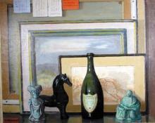 Francis Drexel Smith, "Untitled (Still Life with Bottle)", oil, 1940