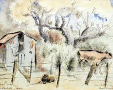 George Biddle, "Sisterdale Texas", mixed media, March 3, 1940