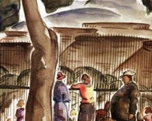 Frances Marian Cronk, "Untitled (The Denver Zoo)", watercolor on paper, c. 1927