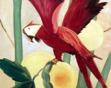 M. W. Gabler, "Untitled (Parrots)", oil on canvas, c. 1935