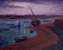 Carl Eric Olaf Lindin, "Untitled (Low Tide, Scandinavia)", oil, c. 1915